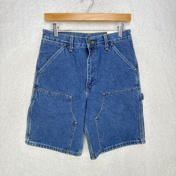 Carhartt Double Knee Denim Jean Shorts 30 B79 DST Darkstone NWT Deadstock NOS - Picture 1 of 10